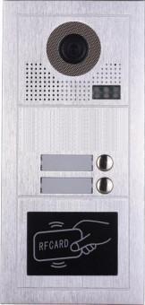 Platine de rue PL619-2D pour 2 appartements 2 fils gamme PL avec lecteur de badge RFID