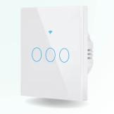 Interrupteur tactile connecté design WIFI RF 433 MHz - 3 boutons
