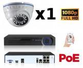 Kit vidéo-surveillance 1 caméra dome IP FullHD 1080P POE