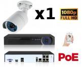 Kit vidéo-surveillance 1 caméra tube IP FullHD 1080P POE