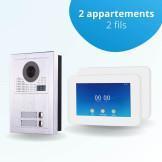 Interphone vidéo collectif pour copropriété de 2 appartements avec 2 écrans connectés 7 pouces