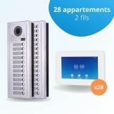 Interphone vidéo collectif pour copropriété de 28 appartements avec 28 écrans connectés 7 pouces