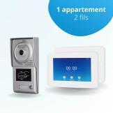 Interphone vidéo visiophone 1 appartement avec 2 écrans connectés 7 pouces
