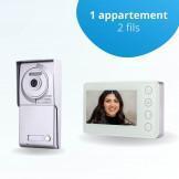 Portier interphone vidéo NEO 2 Fils - 1 appartement - 1 écran blanc