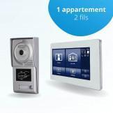 Portier interphone vidéo NEO 2 Fils - 1 appartement - 1 écran tactile SMART 7" blanc - avec lecteur de badge