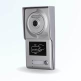 Platine de rue 1 bouton avec lecteur de badges pour système interphonie 4 fils