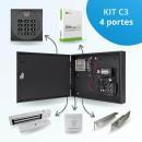 Kit complet de contrôle d'accès réseau code et badge - 4 portes