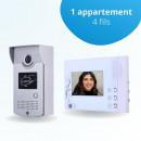 Portier interphone vidéo CARDS 4 Fils - 1 écran blanc - avec lecteur de badge