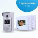 Portier interphone vidéo CARDS 4 Fils - 2 écrans blancs - avec lecteur de badge