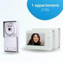 Portier interphone vidéo NEO 2 Fils - 1 appartement - 2 écrans blancs