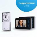 Portier interphone vidéo NEO 2 Fils - 1 appartement - 2 écrans noirs