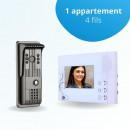 Portier interphone vidéo PILI 4 Fils - 1 écran blanc