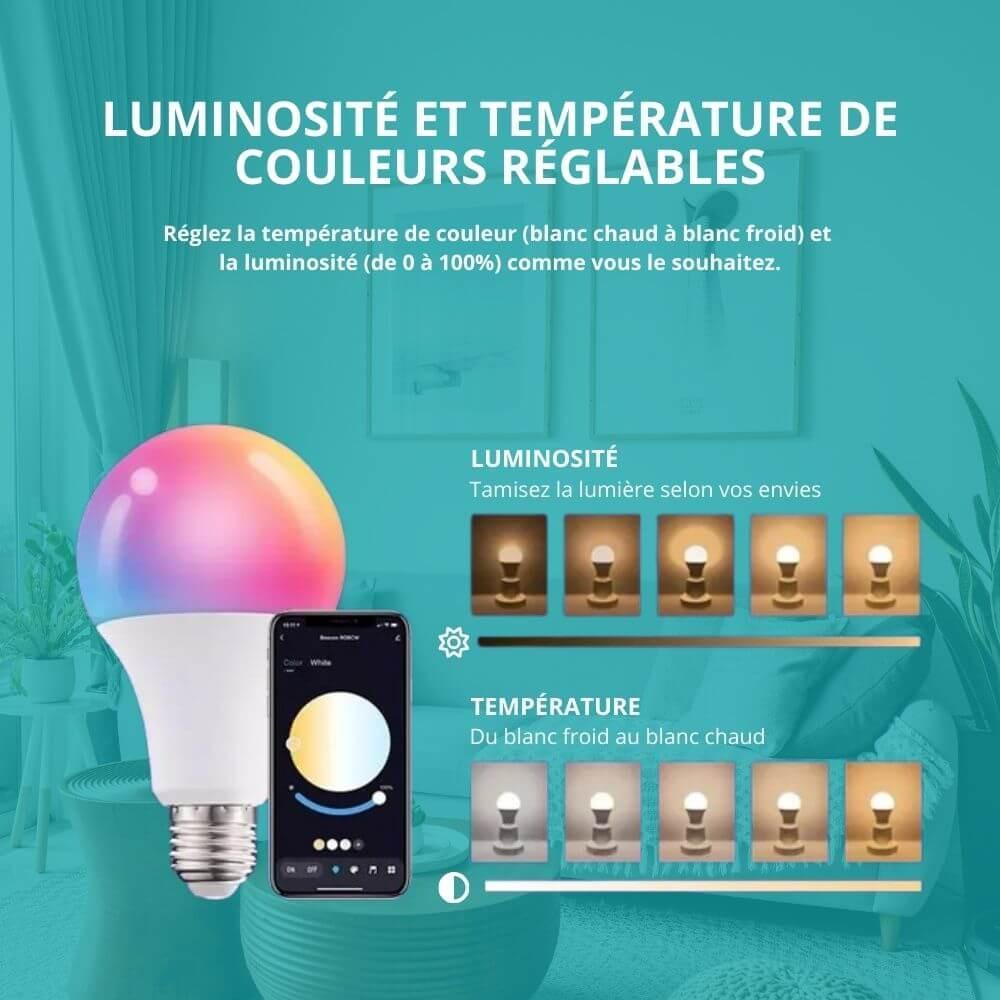 Ampoule connectée Wi-Fi avec luminosité réglable