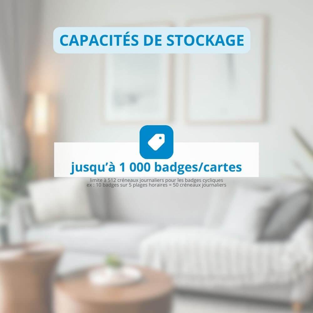 Capacités de badges pour la serrure connectée LOCKY-13