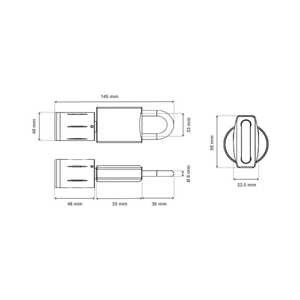 Cadenas Connecté LOCKY-13 - Ouverture Par Badge RFID Et Smartphone - Étanche IP65 - Anneau 8 Mm