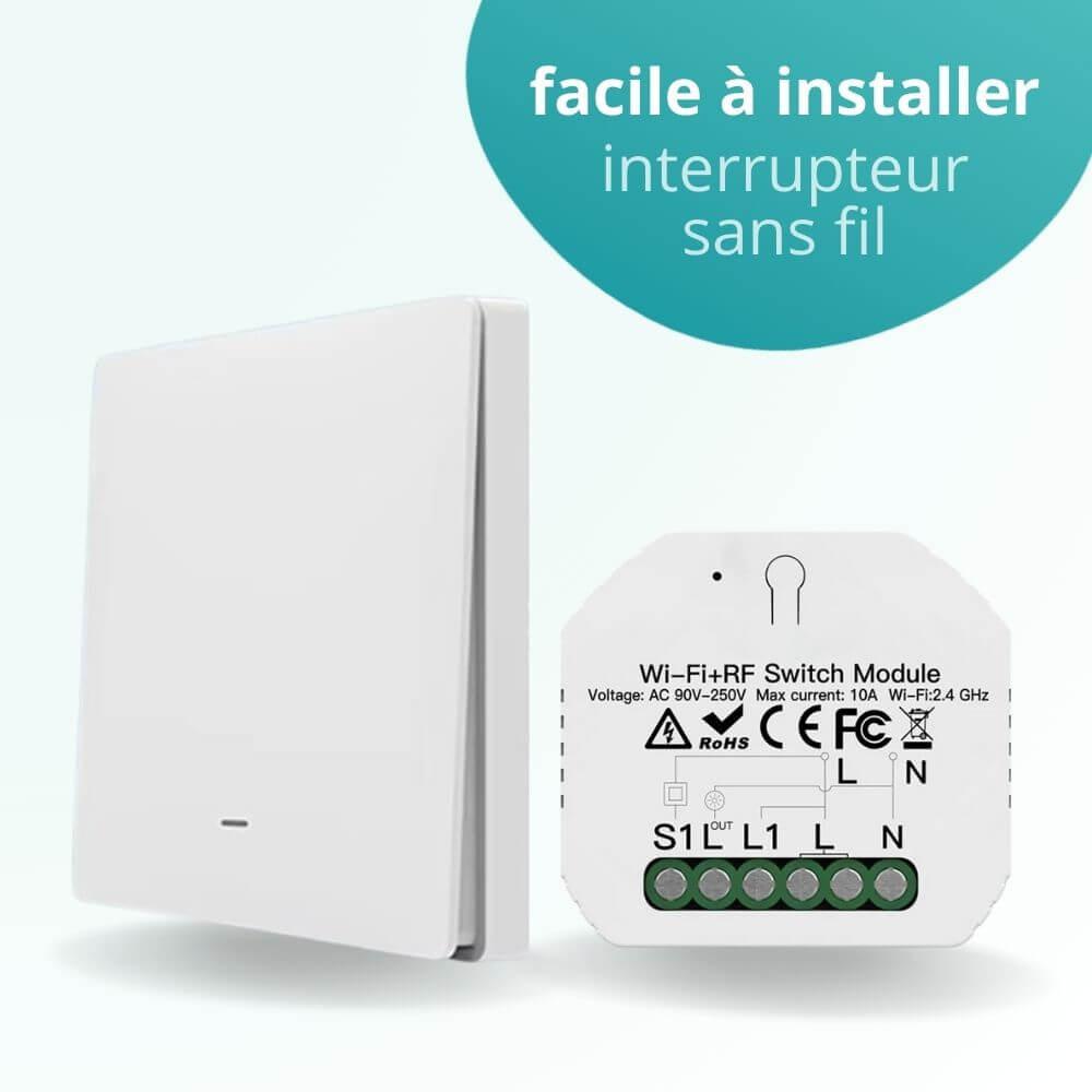 Interrupteur va et vient sans fil connecté radio RF 433