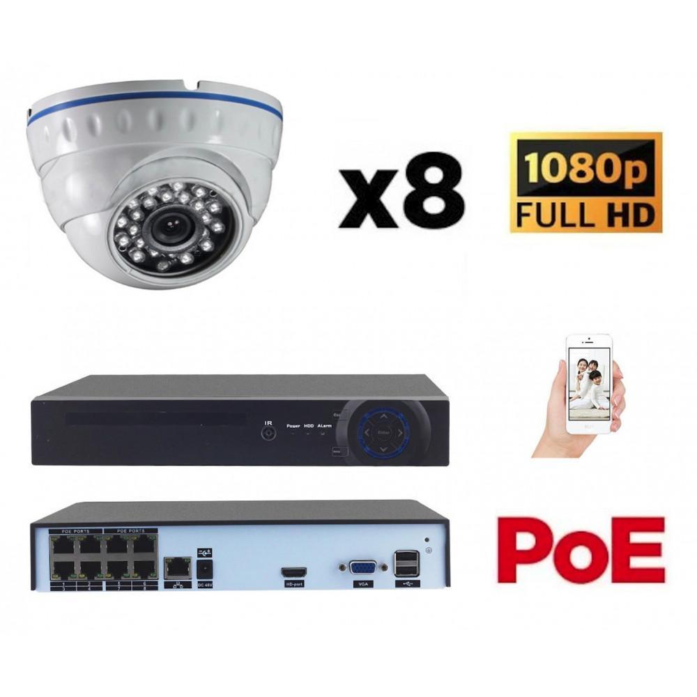 Kit vidéo surveillance IP POE 8 caméras