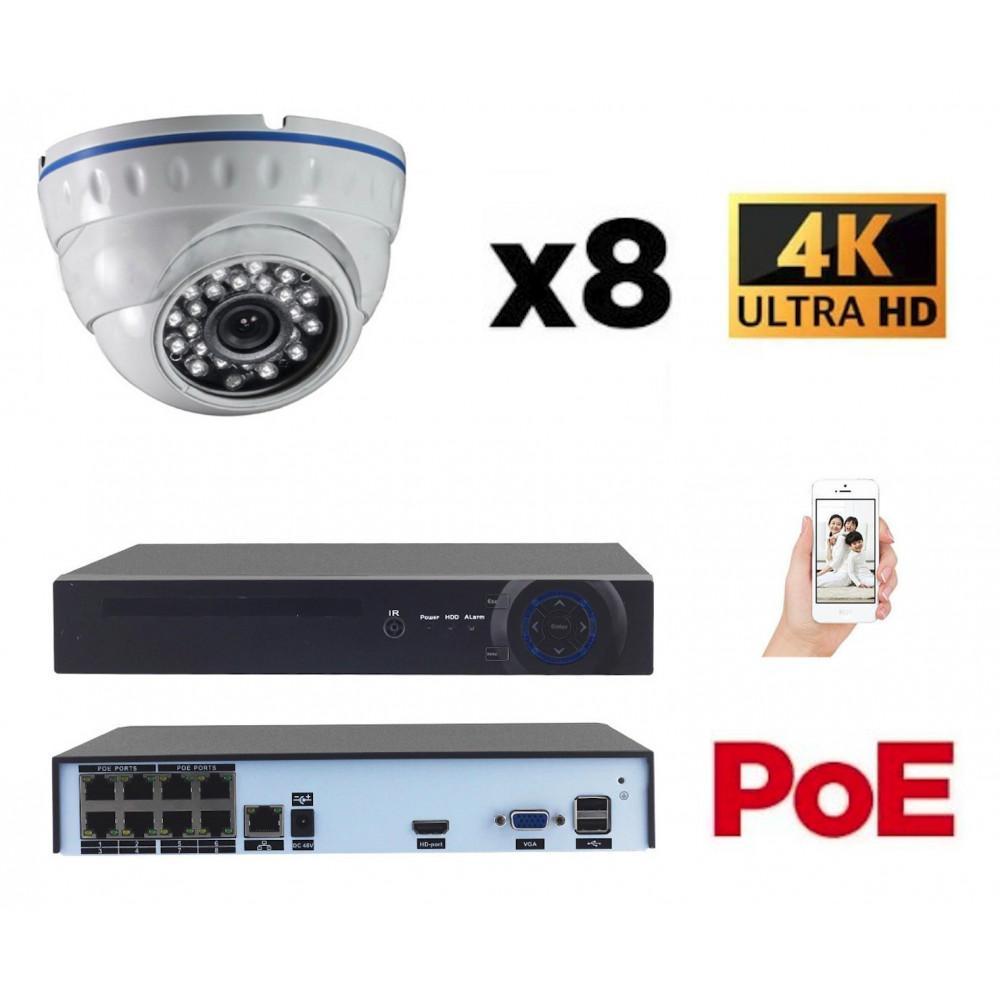 Kit vidéo surveillance IP POE 8 caméras