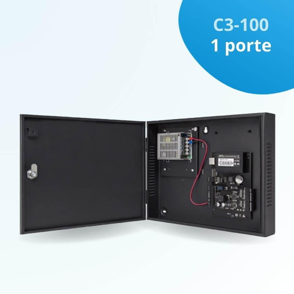 Contrôleur d'accès 1 porte réseau avec boitier et alimentation