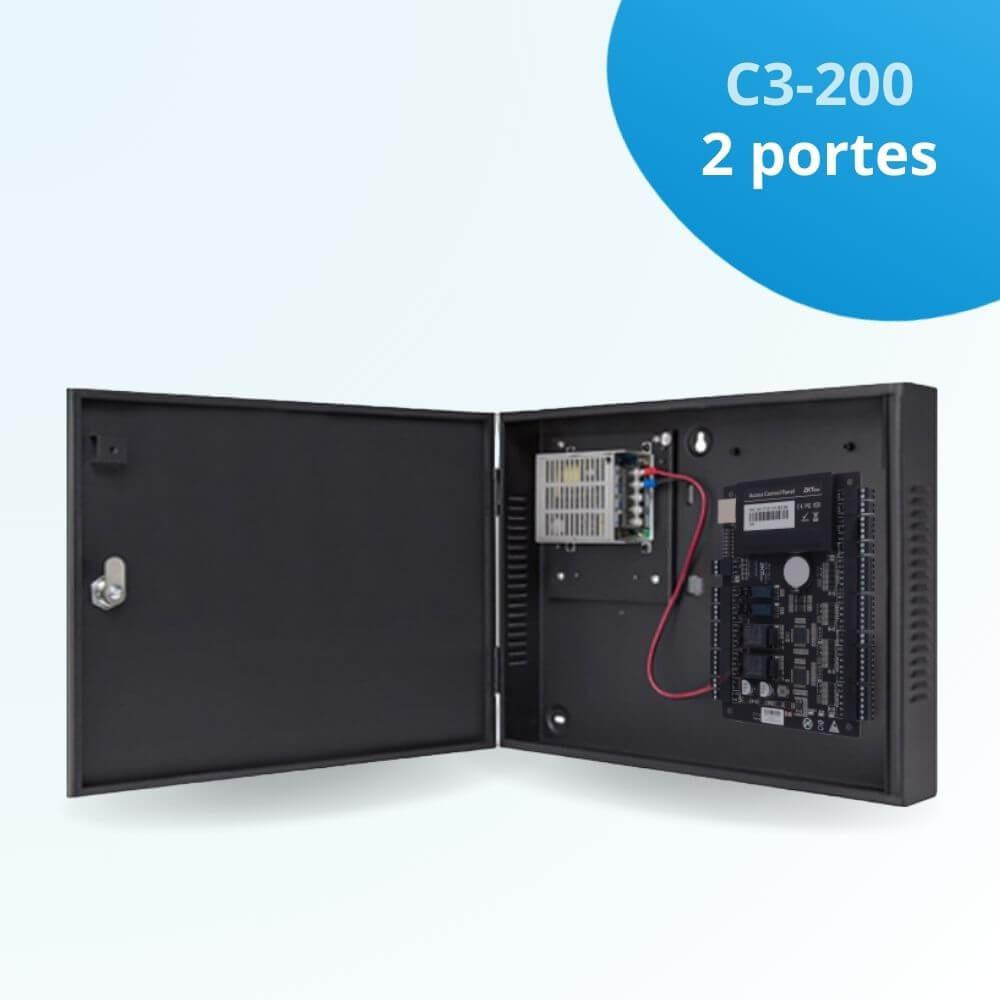 Contrôleur d'accès 2 portes réseau avec boitier et alimentation