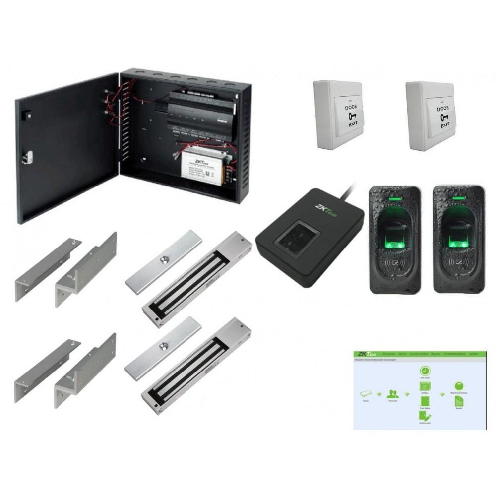 Contrôle d'accès biométrique centralisé - 2 portes