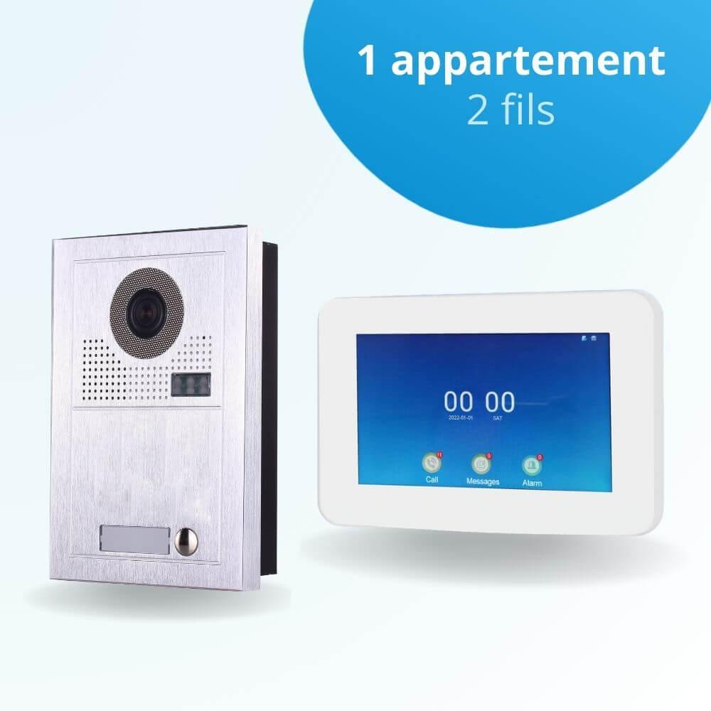 Interphone vidéo visiophone 1 appartement avec écran connecté 7 pouces