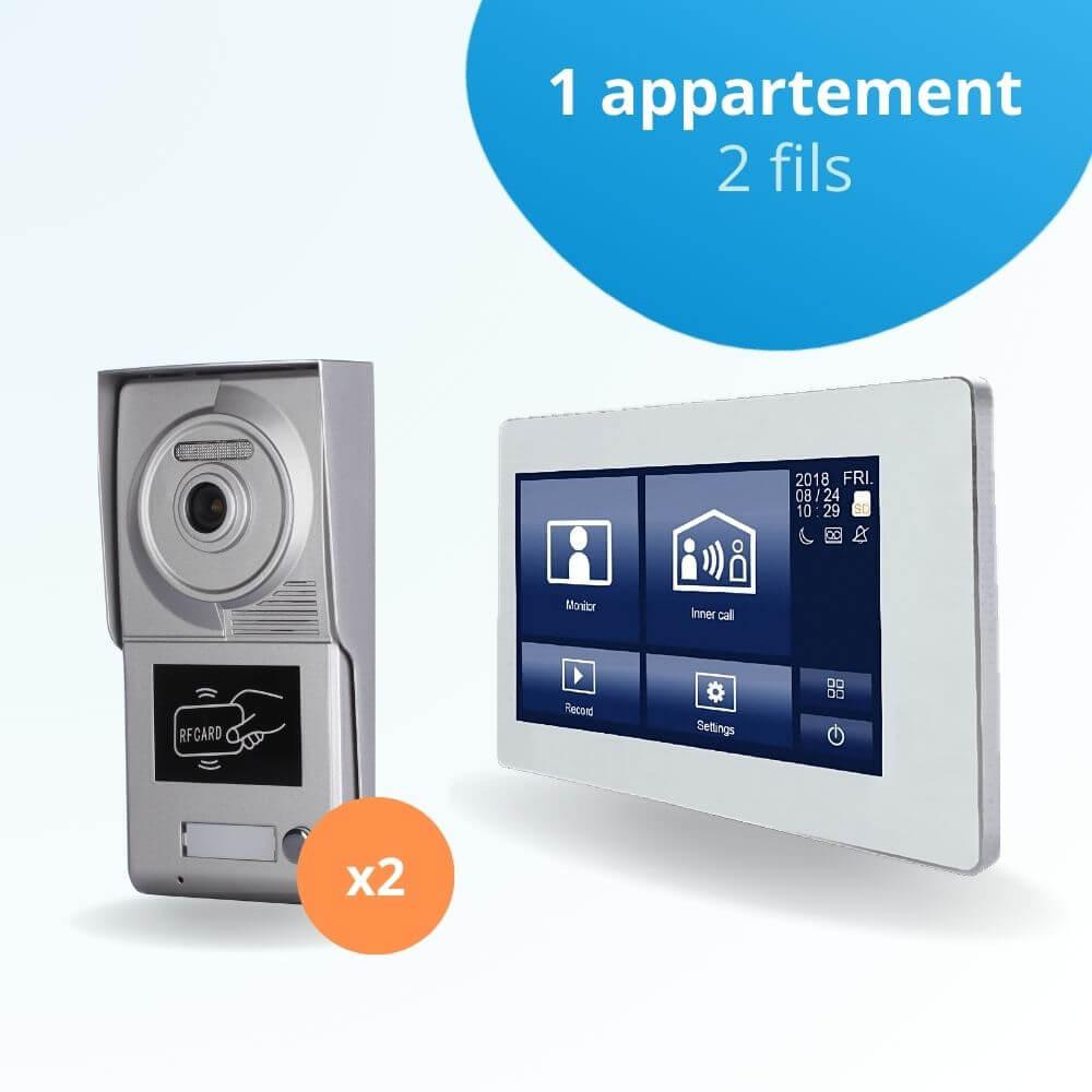 Portier Interphone Vid o NEO 2 Fils Pour 2 Entr es 1 Appartement 2 