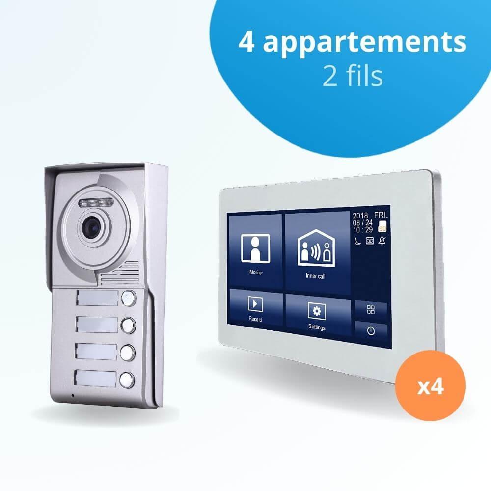 Interphone Vidéo FP-619 2 Fils – écran LCD Tactile Pour Maison Et Extérieur