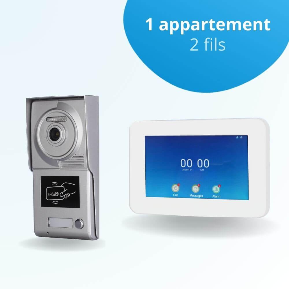 Interphone vidéo visiophone 1 appartement avec écran connecté 7 pouces