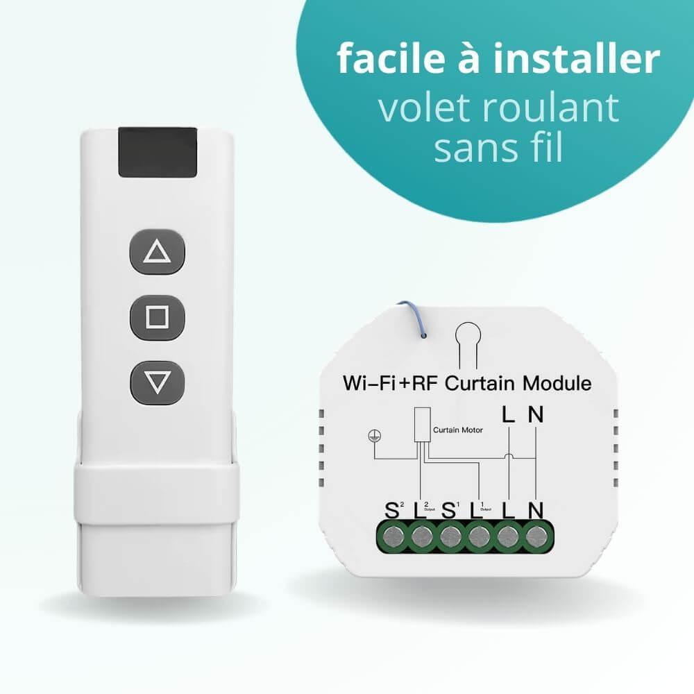 Pack volet roulant filaire 230V connecté avec télécommande