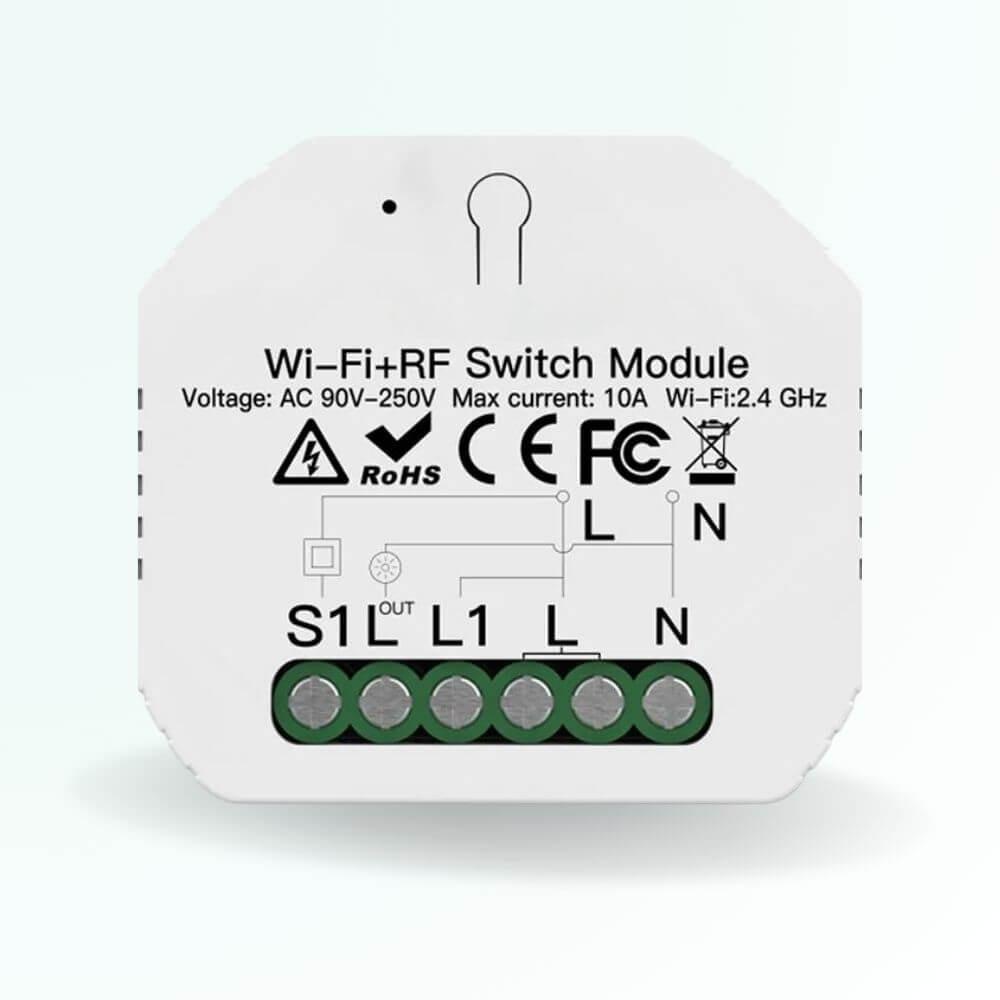 Module interrupteur connecté 10A WIFI + RF 433 MHz 1 voie