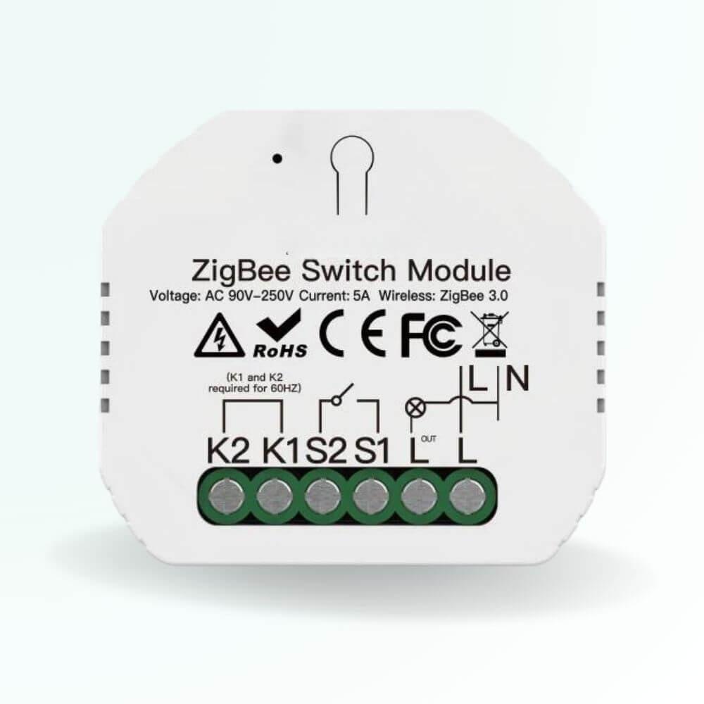 Module interrupteur connecté 10A ZigBee 1 voie - câblage sans neutre