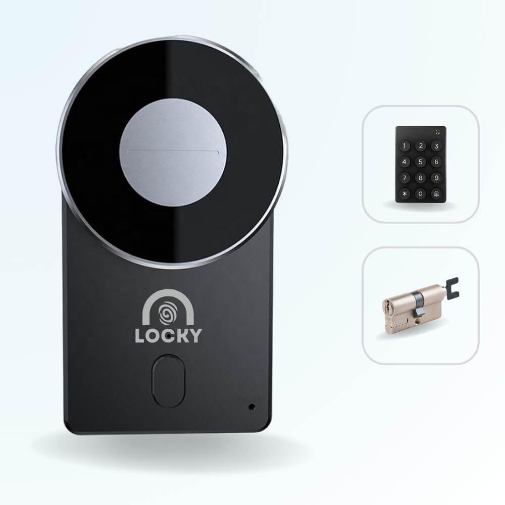 Pack serrure connectée LOCKY-4 Smart Lock 2.0 avec clavier et cylindre ajustable