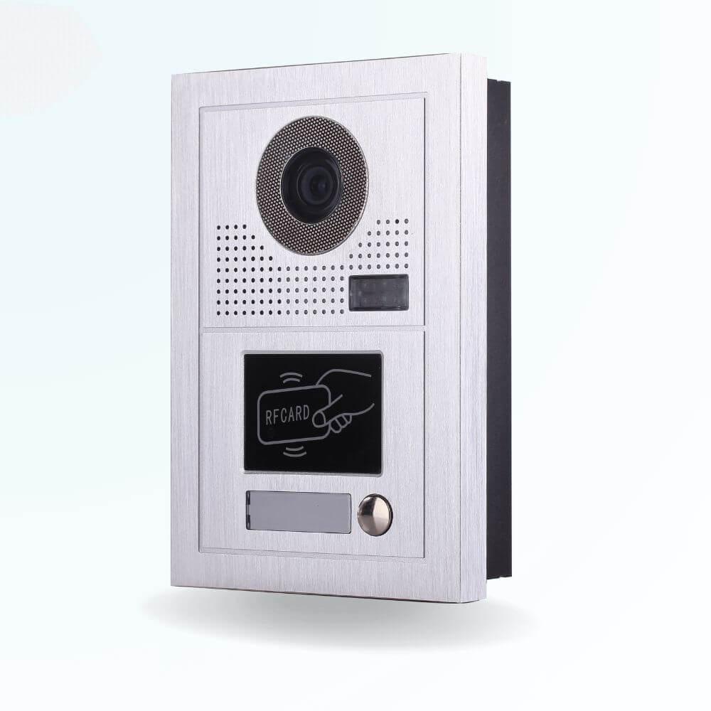 Platine de rue interphone pour 1 appartement avec lecteur de badge