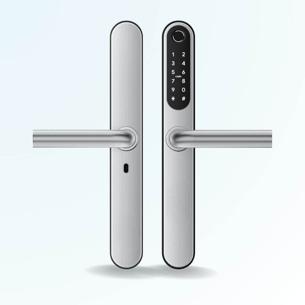 Serrure connectée à empreintes, codes et badges LOCKY-9 V4 Sans Perçage