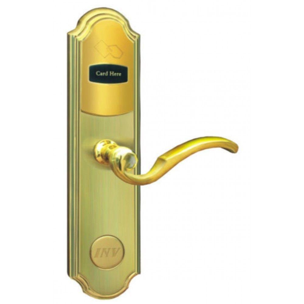 Serrure d'hotel RFID Zeno 3001 dorée droite BT Security