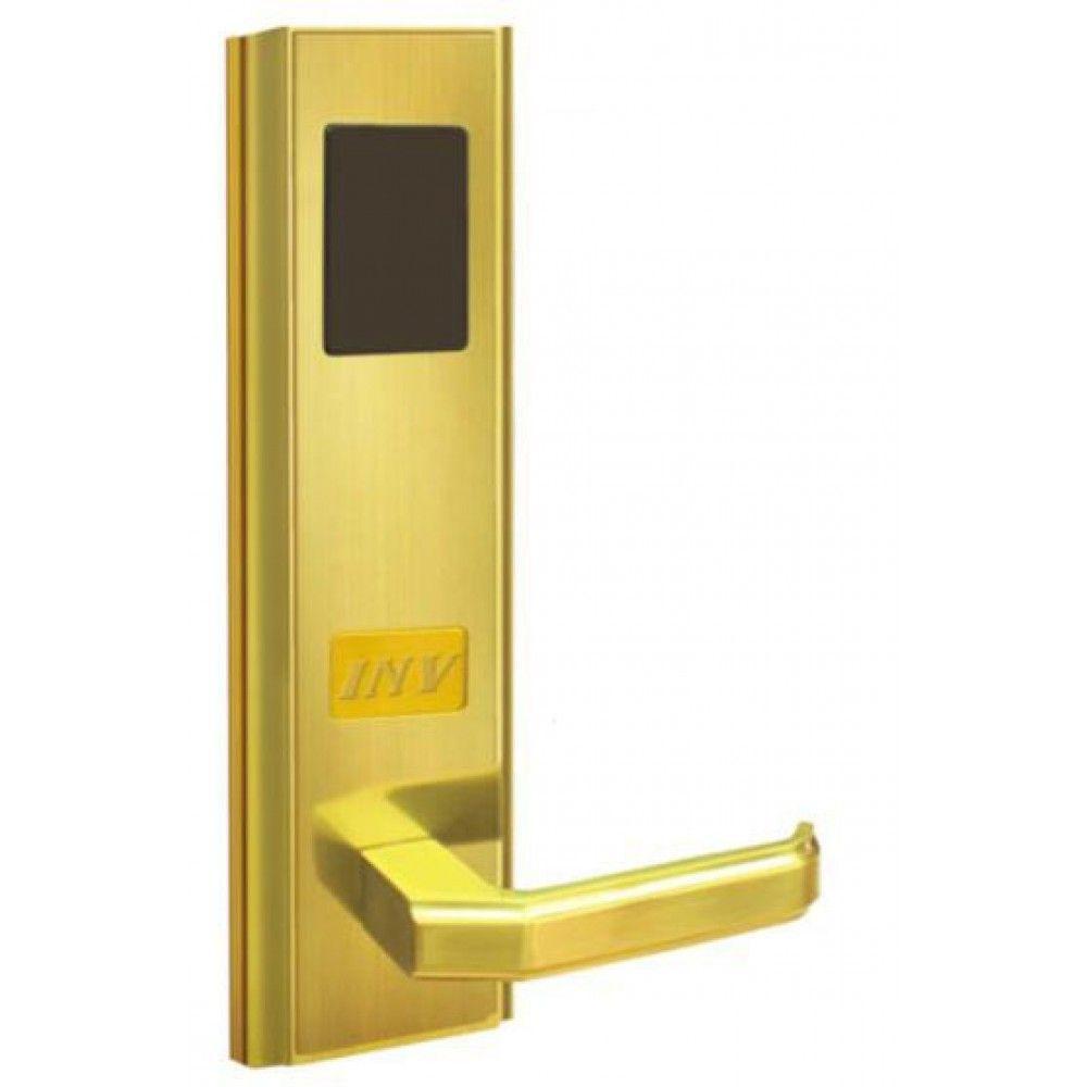 Serrure d'hotel RFID Zeno 811 dorée droite BT Security
