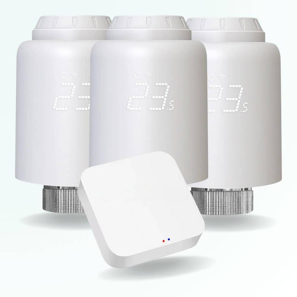 Pack de démarrage de Chauffage connecté programmable pour radiateur à eau chaude ZigBee