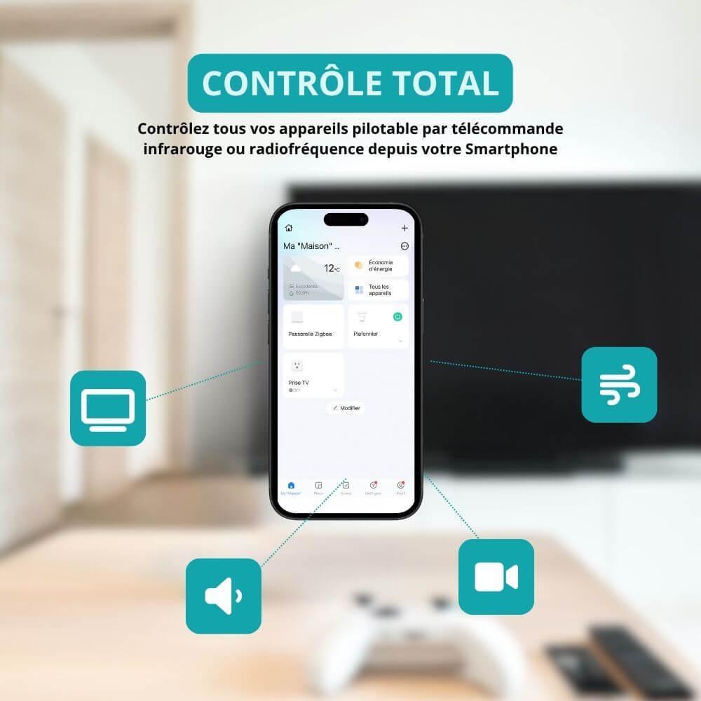 Piloter clim, tv, barre de son avec un smartphone