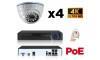 Kit vidéo surveillance 4 caméras 8Mp IP POE