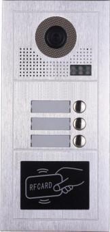 Platine de rue PL619-3D pour 3 appartements 2 fils gamme PL avec lecteur de badge RFID