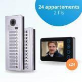 Portier interphone vidéo MODERN 2 Fils - 24 appartements - 24 écrans noirs