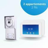 Interphone vidéo collectif pour copropriété de 2 appartements avec 2 écrans connectés 7 pouces