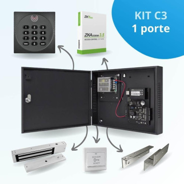Contrôle d'accès centralisé réseau à codes et badges pour 1 porte