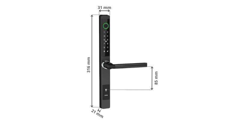 Dimensions de la serrure &eacute;lectronique LOCKY-11