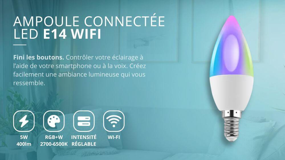 Ampoule connect&eacute;e WIFI E14 5W RGBW