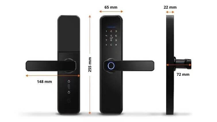 Dimensions de la serrure électronique LOCKY-2