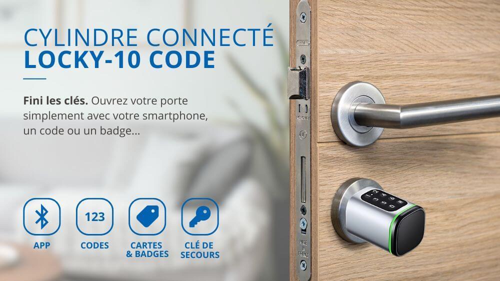 Cylindre connect&eacute; &eacute;lectronique LOCKY-10 CODE