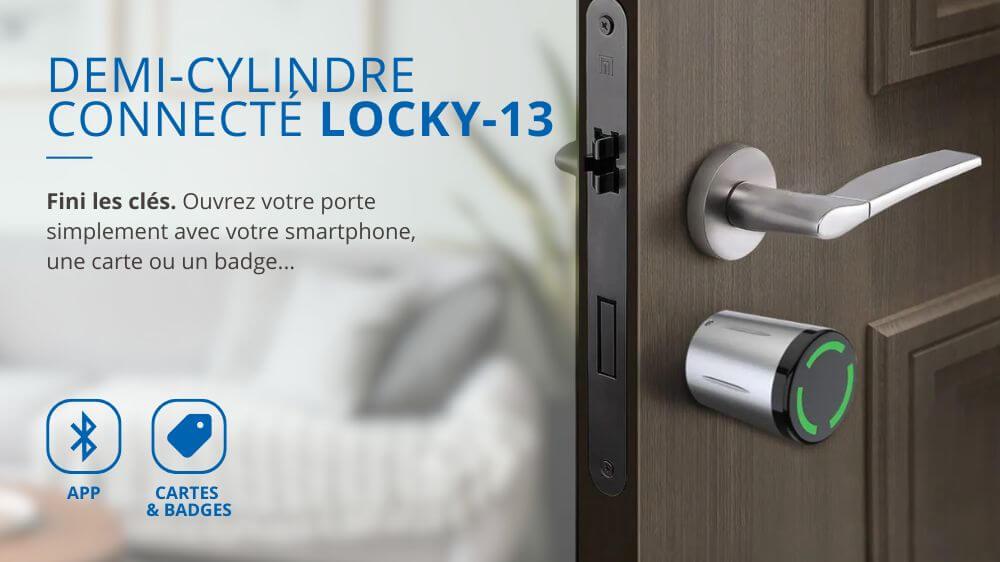 Demi-Cylindre de serrure connecté LOCKY-13 Demi-Cylindre connecté électronique LOCKY-13