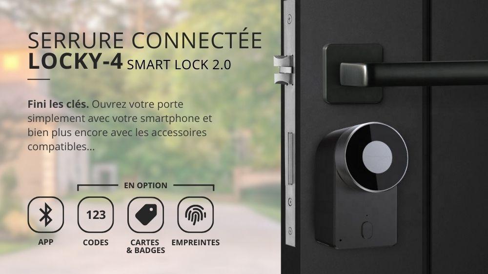 Serrure connect&eacute;e &eacute;lectronique LOCKY-4 Smart Lock 2.0